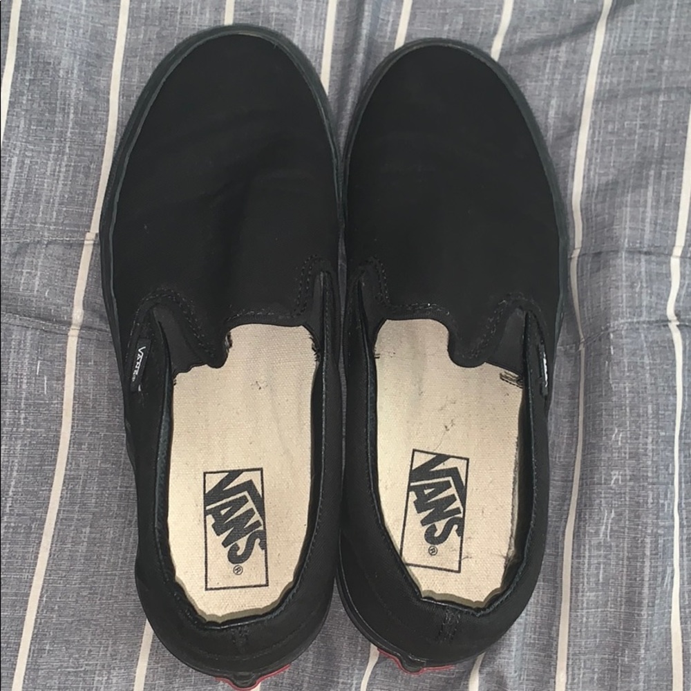 Vans All Black Slip On Skate Shoes